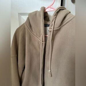 Brandy Melville Zip-Up Hoodie with Drawstring Hood